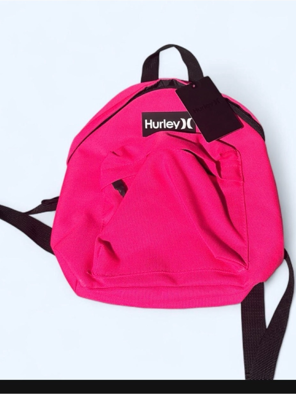 Hurley Hot Pink Mini Backpack with Black Accents